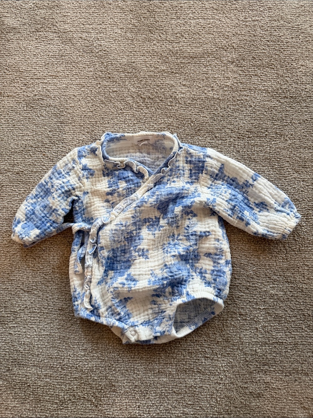 Angel Dear Blue and White Floral Muslin Kimono